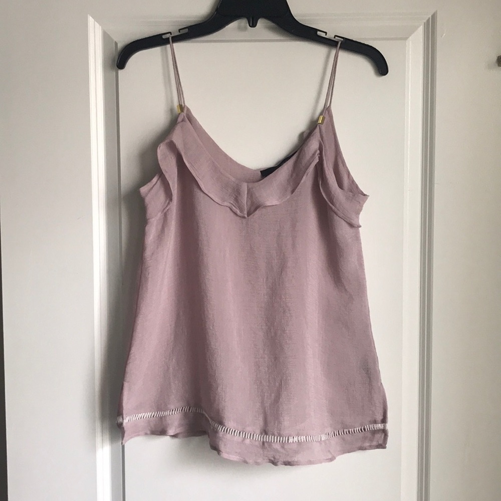 ❌SOLD❌ 🌸 Harvé Bernard Pale Pink Ruffle Top 🌸